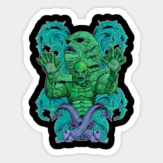 Creature from the Black Lagoon sans background Sticker by MontisEcho